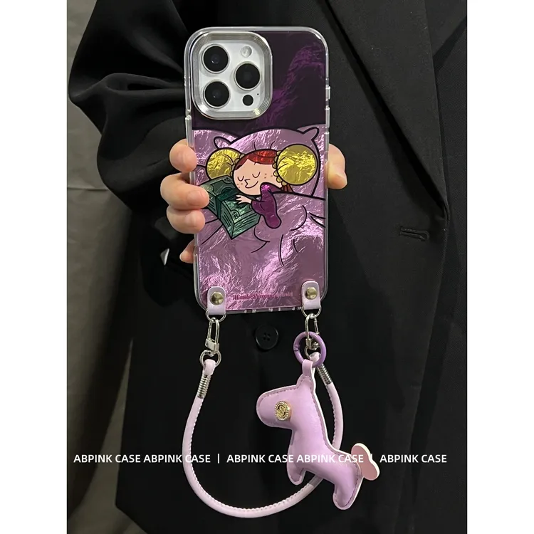 钞票小富婆马上有钱挂件适用iPhone16promax苹果15手机壳14斜挎13