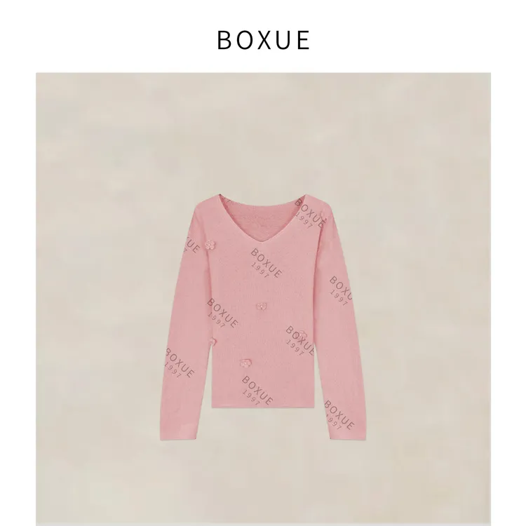 BOXUE“海德花园”2025秋冬绵.羊毛莱.赛尔小花 毛衣 #250912MY4772