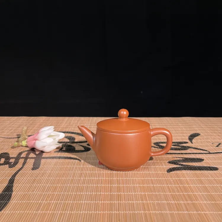 100c汉瓦壶潮州朱泥大口径实用器型手拉壶小容量功夫泡茶茶壶