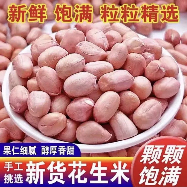 2024年精品花生，人工挑选颗颗饱满圆润，新鲜花生粒（助农专属）