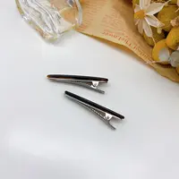 05472 好啊商店 醋酸豹纹椭圆边夹组合两个装 长度6cm左右