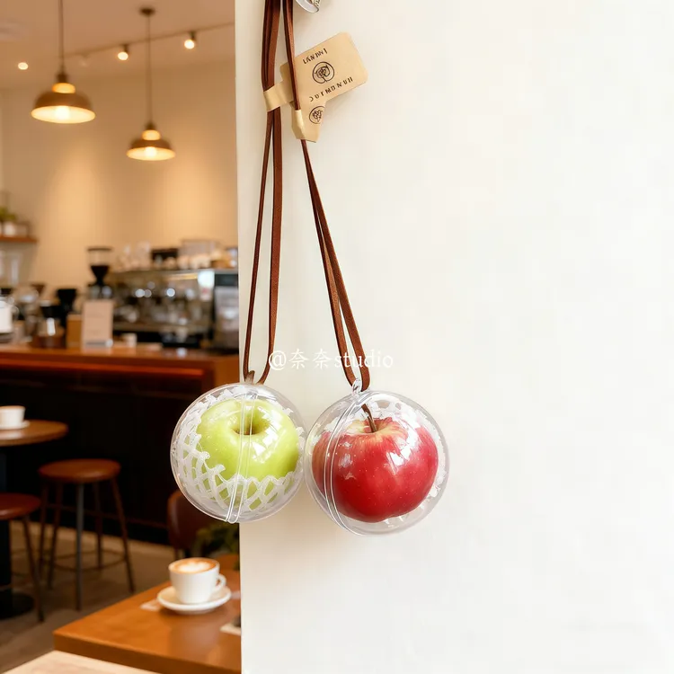 红苹果diy挂件仿真红苹果汽车装饰挂饰平安夜礼物情侣钥匙扣送礼