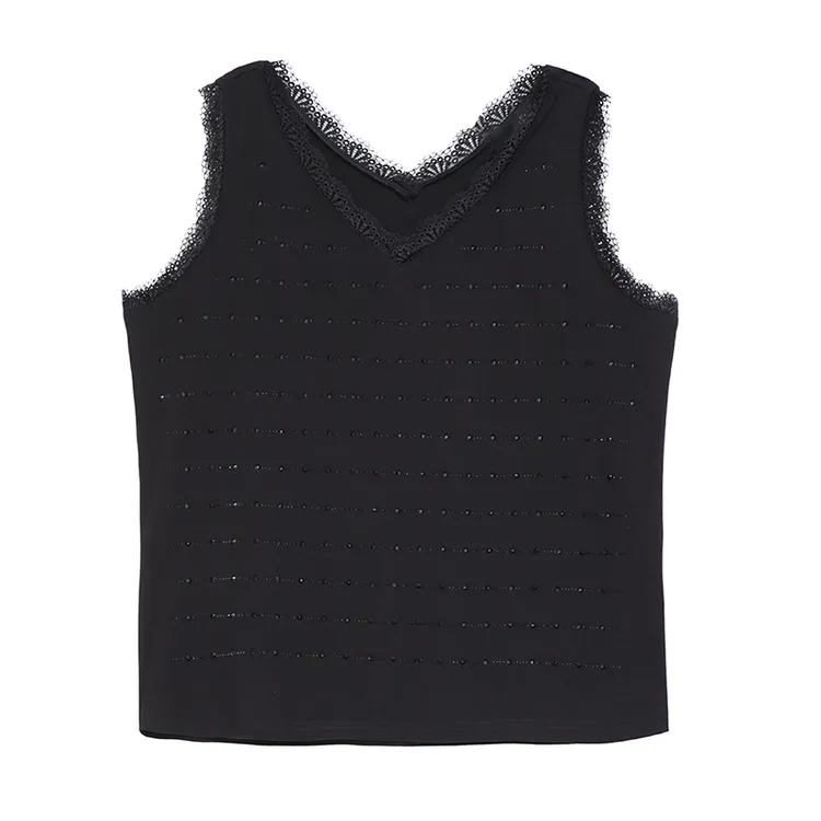 大码女装遮肚显瘦内搭带钻百搭时尚打底背心ZB2637