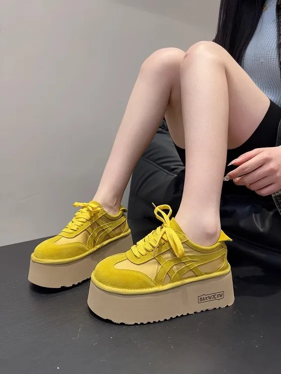 6厘米厚底增高板鞋女款复古2025春季新款休闲小众运动面包鞋潮鞋