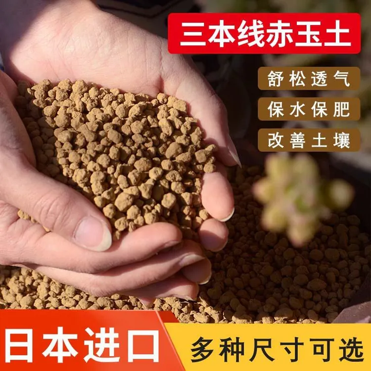 三本线硬质赤玉土多肉土家用颗粒高空广告土进口三本线赤玉土