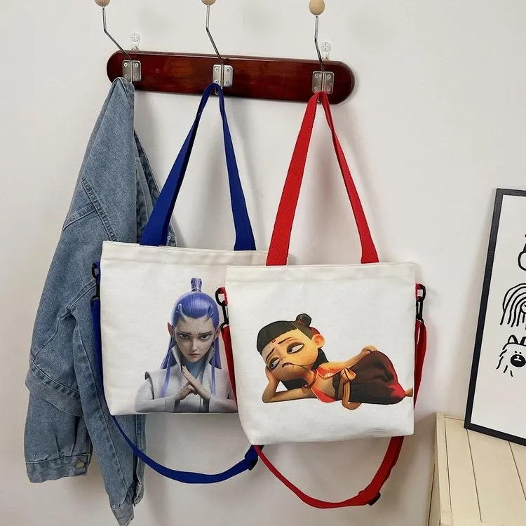 哪吒周边帆布包学生单肩双肩包大容量外出百搭通勤包包高颜值洋气