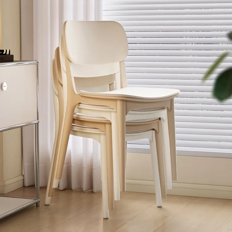 靠背餐椅家用现代简约加厚久坐舒服塑料凳子北欧网红商用餐桌椅子