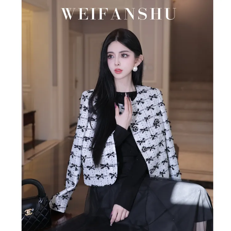 WEIFANSHU/魏凡舒【冷调法式】秋冬新款时尚优雅高级百搭小香风外套