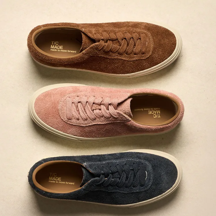 TCMADE 001P秋冬新配色翻毛牛皮帆布鞋 低帮厚底增高硫化鞋