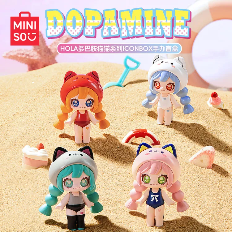 MINISO名创优品HOLA多巴胺猫猫系列icon box手办盲盒潮玩摆件商品图