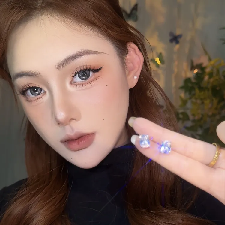 合金耳饰 超闪精致方形几何耳钉 简约款百搭耳饰 小众气质经