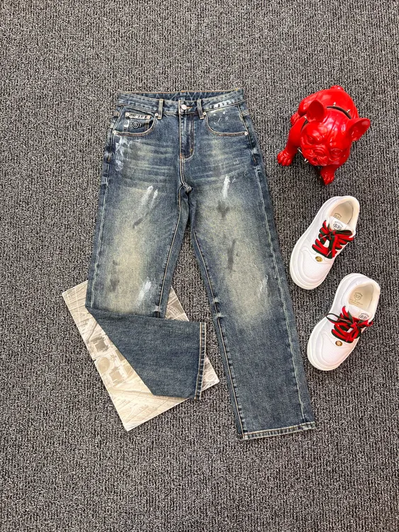 【JDKJ】潮品轻奢高端气质休闲男士直筒牛仔裤K006