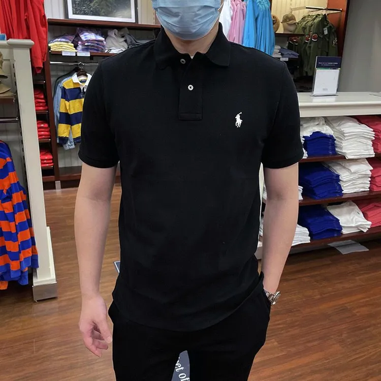 原标拉夫polo衫纯棉经典纯色小马标保罗商务翻领男士时尚短袖T恤