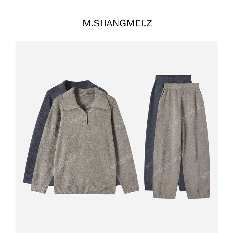 M.SHANGMEI.Z/沐熙美大哥纯色保暖简约情侣时尚男款套装X113269