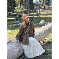 ONNI网纱半身裙温柔风蓬蓬裙高腰女新款百搭拼接A字长裙子#7763