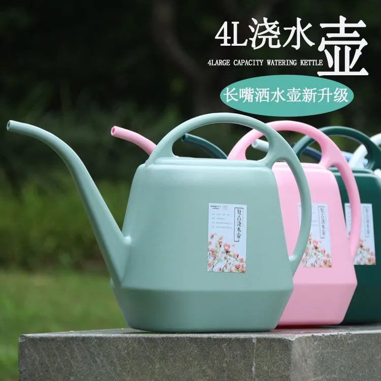 4L大容量长嘴浇水壶家用塑料园艺工具洒水壶休闲绿植盆栽浇花壶yw商品图