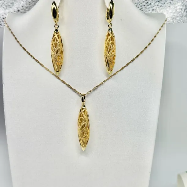 铜项链 TJ147 铜首饰 项链耳环两件套首饰套装