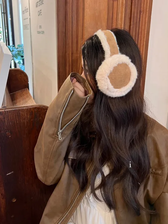 美拉德棕色耳罩女冬季可爱护耳朵保暖毛绒耳套耳包防冻耳捂子骑车