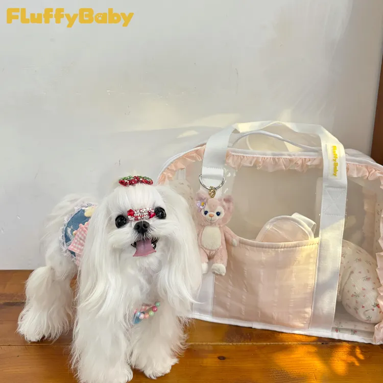 FluffyBaby中小型夏天猫狗户外外出便携单肩手提宠物包透气舒适