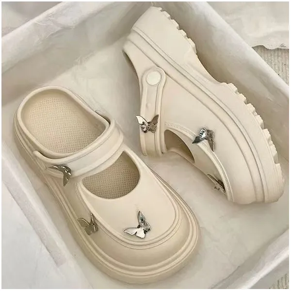 爆款EVA超软松糕包头蝴蝶女明星同款男凉鞋百搭