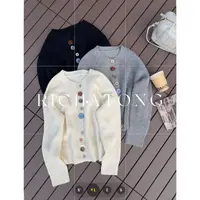 atong/阿彤Rich Atong【彩扣开衫】不规则彩扣开衫毛衣0915-07