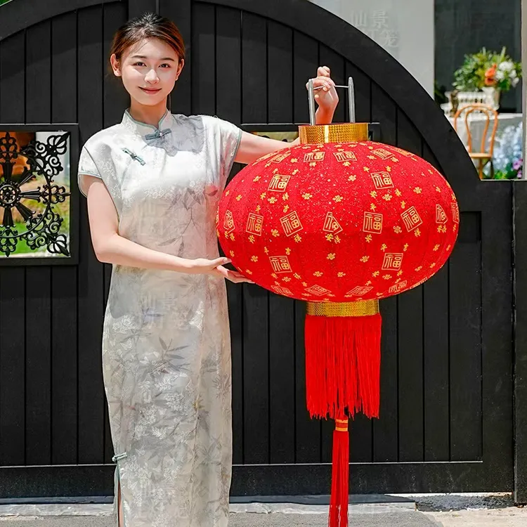 【百福发泡烫金】2026新款高档绒布灯笼防水防晒大门阳台乔迁结婚