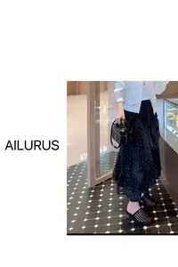 AILURUS【夏至青林】2025深圳欧货夏天飘逸波点洋气百搭长裙