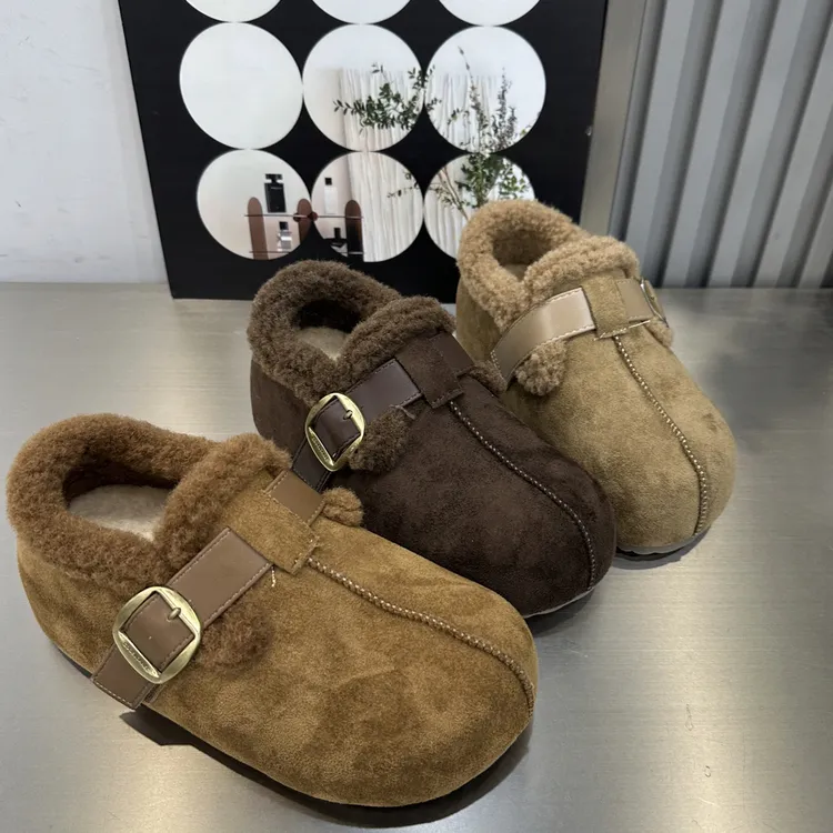 冬季舒适加棉防滑勃肯鞋舒适百搭休闲鞋