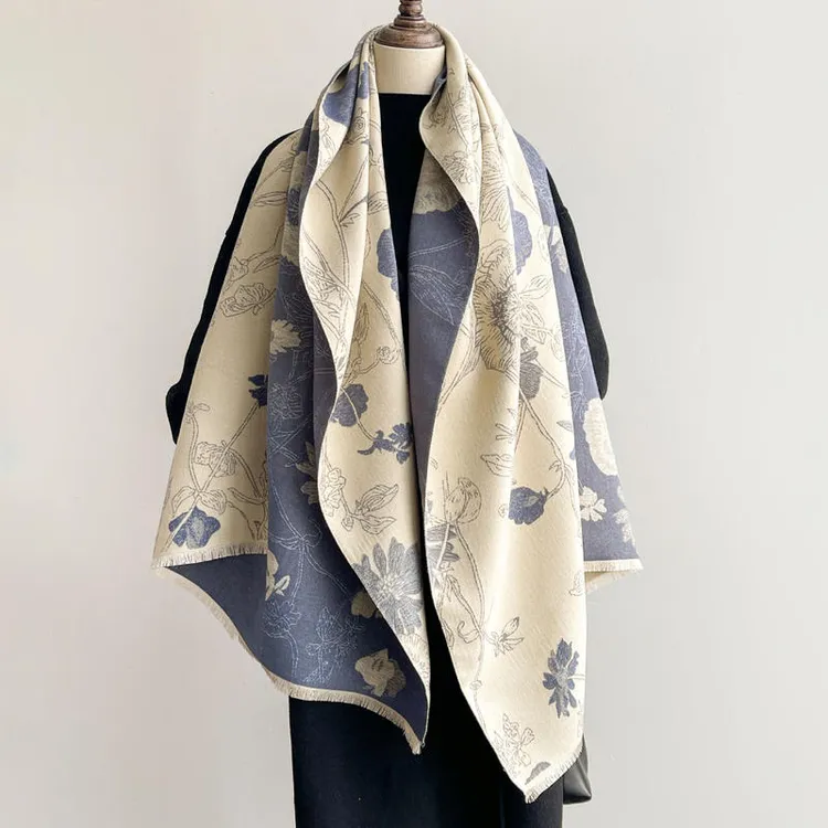 围巾女冬季加厚保暖送妈妈长辈韩版百搭仿羊绒双面两用披肩外搭