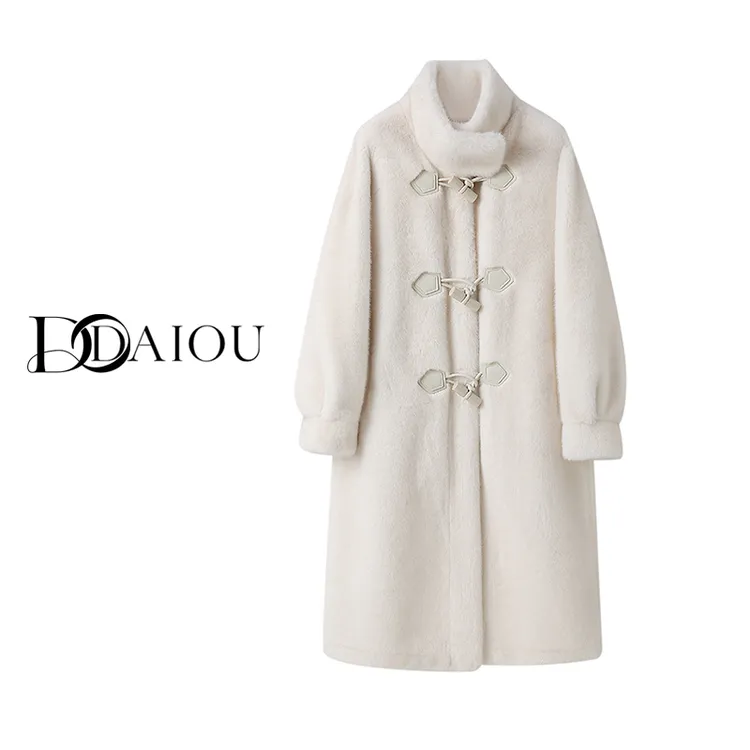 【DaiOu专属】2025海宁秋冬新款牛角扣雪兰貂长款外套2339