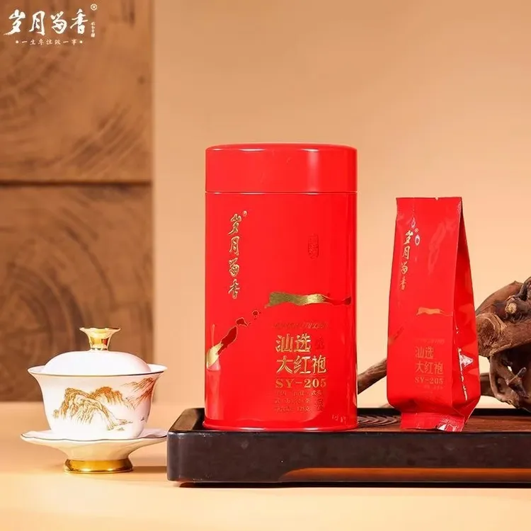 岁月留香汕选大红袍SY205武夷岩茶中火浓香型茶叶罐装125克/罐
