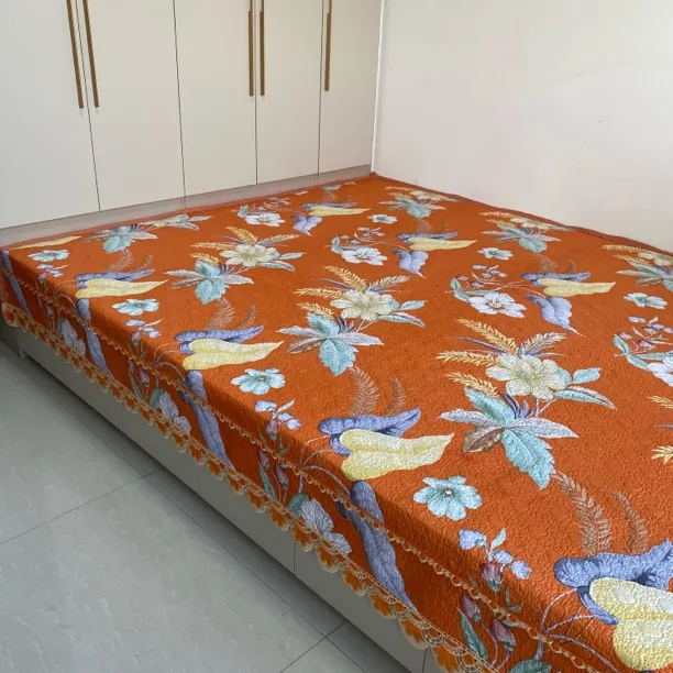 亲肤棉床盖花边大床卡码尽量拍大细微色差属于正常（宽统一2.3米）