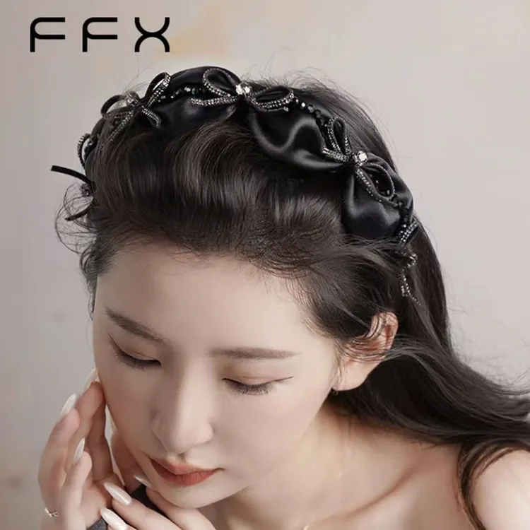 精致蝴蝶结高颅顶发箍百搭日常高级感手工轻奢优雅简约压发发卡