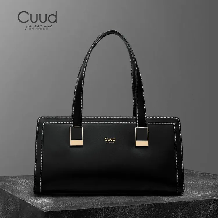 《专柜》Cuud时尚轻奢气单肩腋下牛皮女包小众商务通勤百搭手提女包