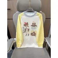 【现货】2025可爱生日小熊撞色袖打底衫 D758 758 G