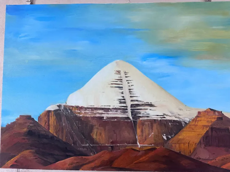 原创手绘风景油画50x70cm民族风卧室沙发背景挂画