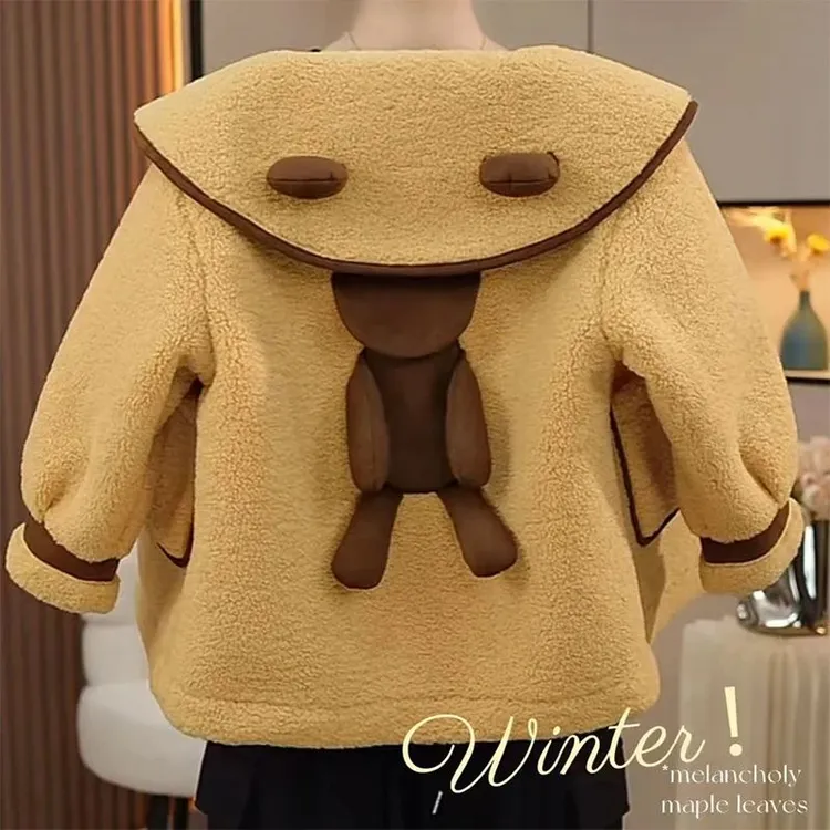 女童外套冬季2025新款儿童洋气加厚上衣冬款女孩超好看加绒毛毛衣