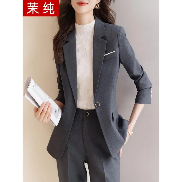 西装外套女2025新款灰色西服正装工作服高端气质女神范职业装洋气