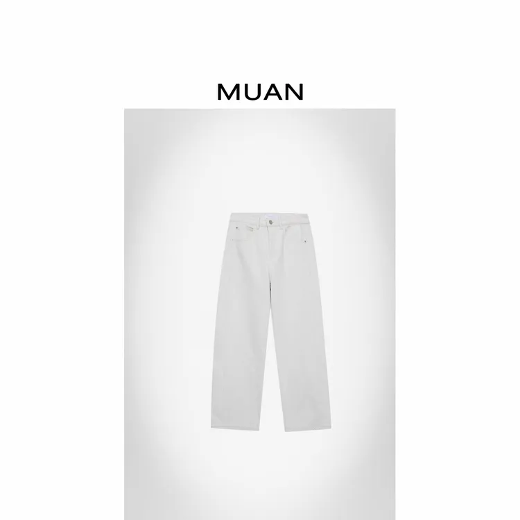 木岸MUAN：《罗威白牛》植绒版 定制496克高级休闲长裤女D-KW-8885