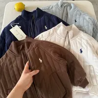 儿童外套2025秋冬新品男女童刺绣加厚拉链衫宝宝立领棒球服