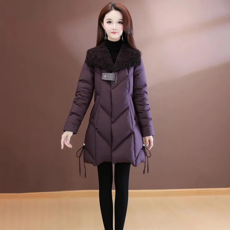 气质高档羽绒服女2025冬季新款中年妈妈装加厚收腰显瘦中长款外套