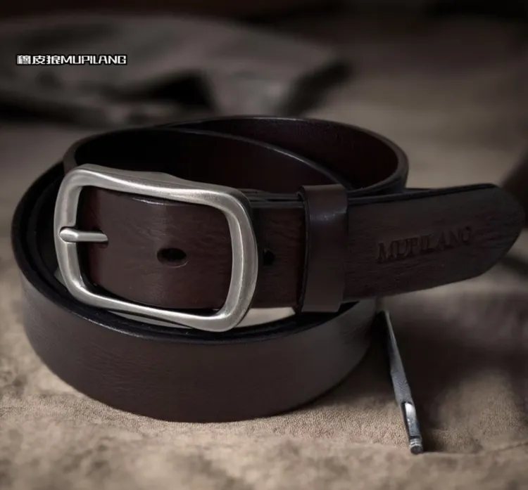 腰带皮带/日字合金复古磨砂针扣头/意大利头层牛皮/男女通用/潮流