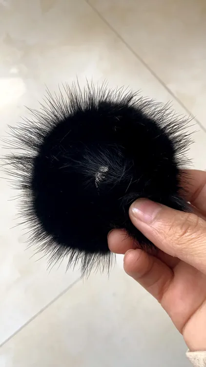 新款真高端进口水貂毛发圈头饰发绳气质可爱百搭优雅简约黑色发饰