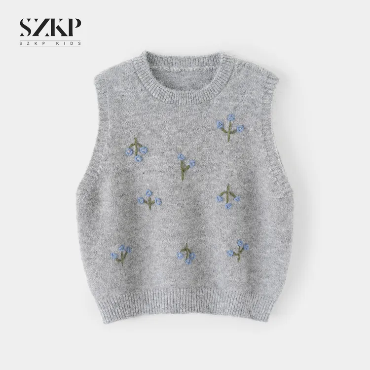 SZKP秋季新款女童装百搭上衣中大童休闲儿童针织马甲MFYD552644