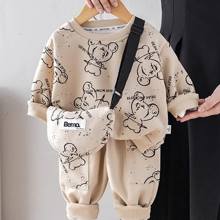 男童套装2025新款洋气儿童衣服卫衣宝宝秋季休闲长袖两件套