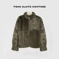 【浮屿】新款小湖羊+水貂皮毛一体高级感百搭时尚皮草外套 YW471