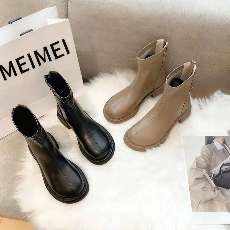 【品牌力荐】2025潮秋冬款马丁靴子女新款百搭英伦风短靴韩版8571