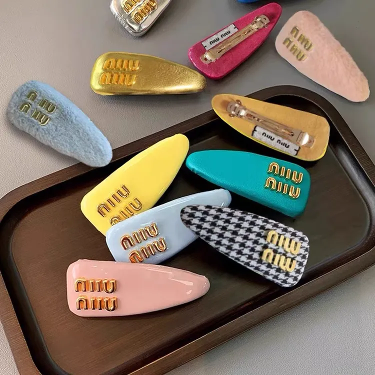 时尚简约皮质面包夹刘海夹侧边夹发卡头饰