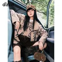 【商场同款新品】dzzit地素针织开衫25冬复古大翻领外套女3J4E5326W