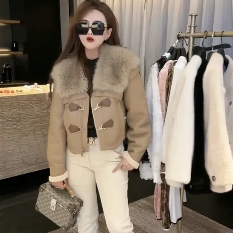 2024美式复古高级感时尚短外套女冬季新款时尚休闲洋气减龄显气质